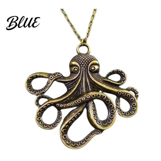 Beautiful Octopus Pendant Vintage Necklace Punk Charm Retro Detailed Jewelry
