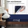 3PC Waterproof Bed Sheet Set Solid Color Moisture-proof Dust-proof Non-slip Mattress Protector Soft Comfortable Bedding Set Deep Pocket Bed Sheet