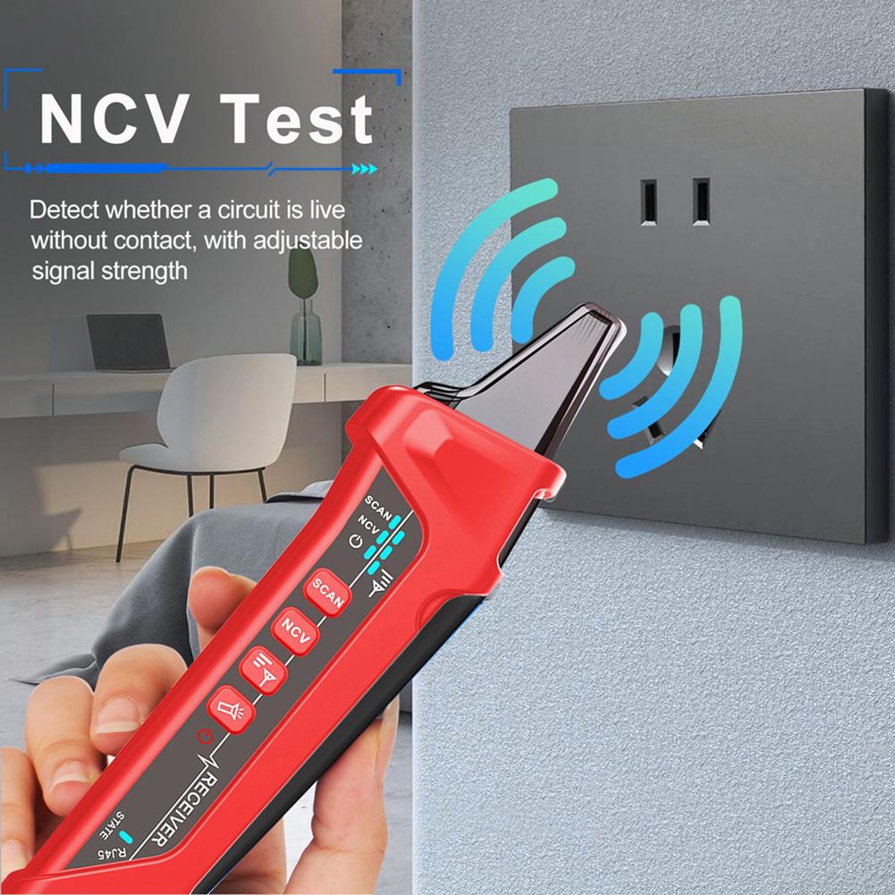 Network Cable Tester Ethernet Wire Tester Rechargeable POE Wire Tracer with RJ45 Connections Optical Power Meter Networking Tool