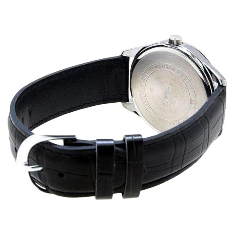 Casio STANDARD series quartz movement leather strap Japanese and Korean watch men's watch white dial MTP-V005L-7A
