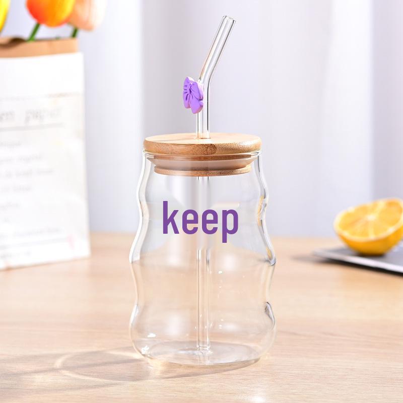 

Великий милий скляний стакан для напоїв у формі хмаринки - Стійкий до високих температур, Одношаровий, Дизайн з бантиком, Боросилікатне скло Default