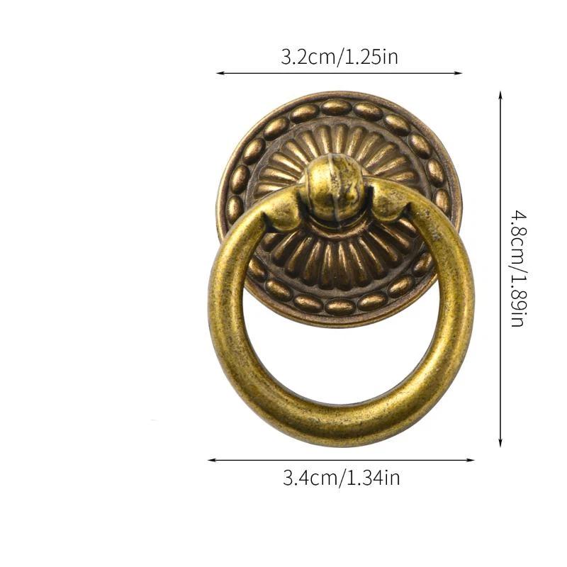 Heavy Duty Retro Drawer Ring Pulls Zinc Alloy Multiple Vintage Styles for Bathroom Wardrobe Cabinet Home Decor