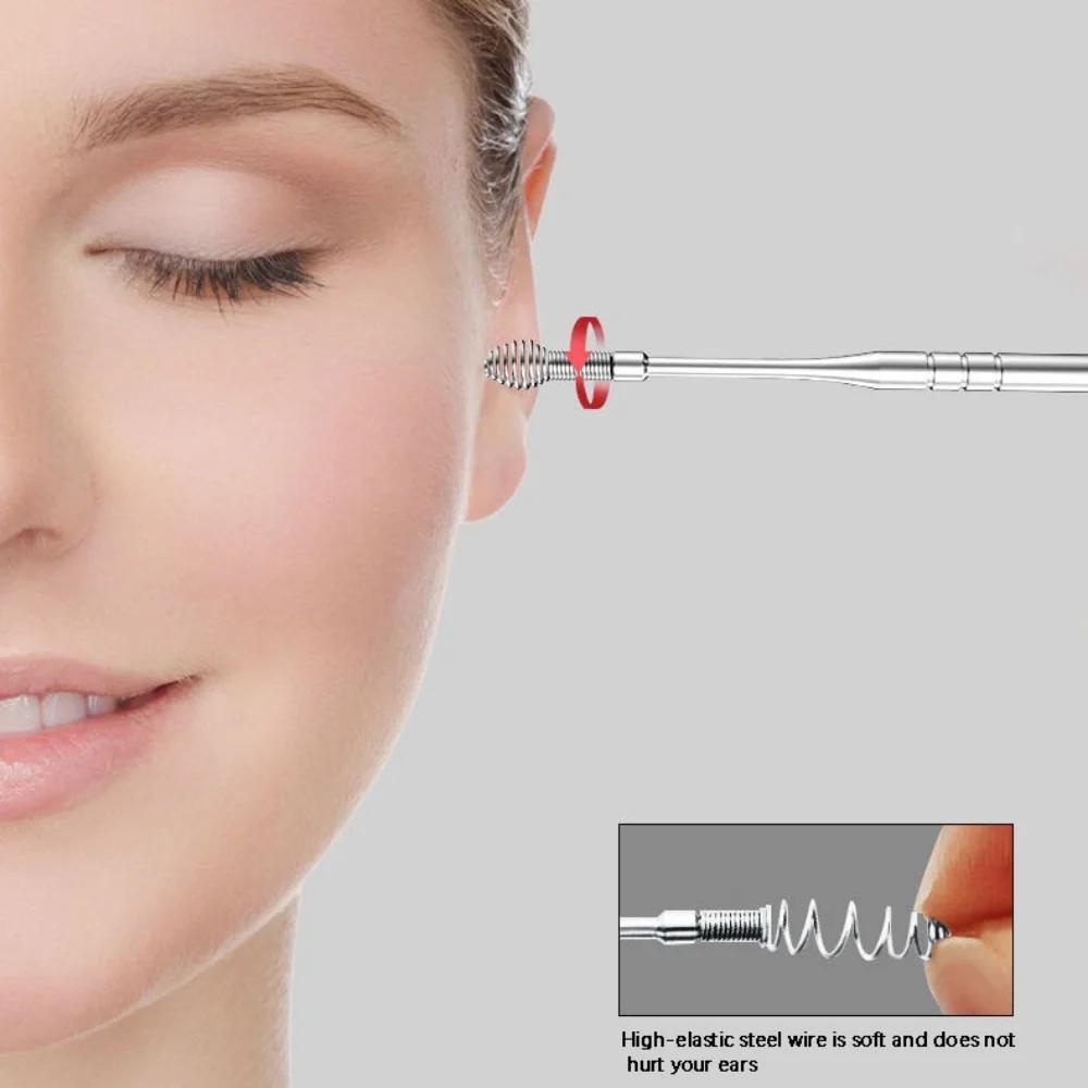 6/7Pcs Stainless Steel Ear Wax Remover Tool Ear Pick Cleaner Spoon Ear Care Kit Earwax Curette Hygiene Set Personal Care