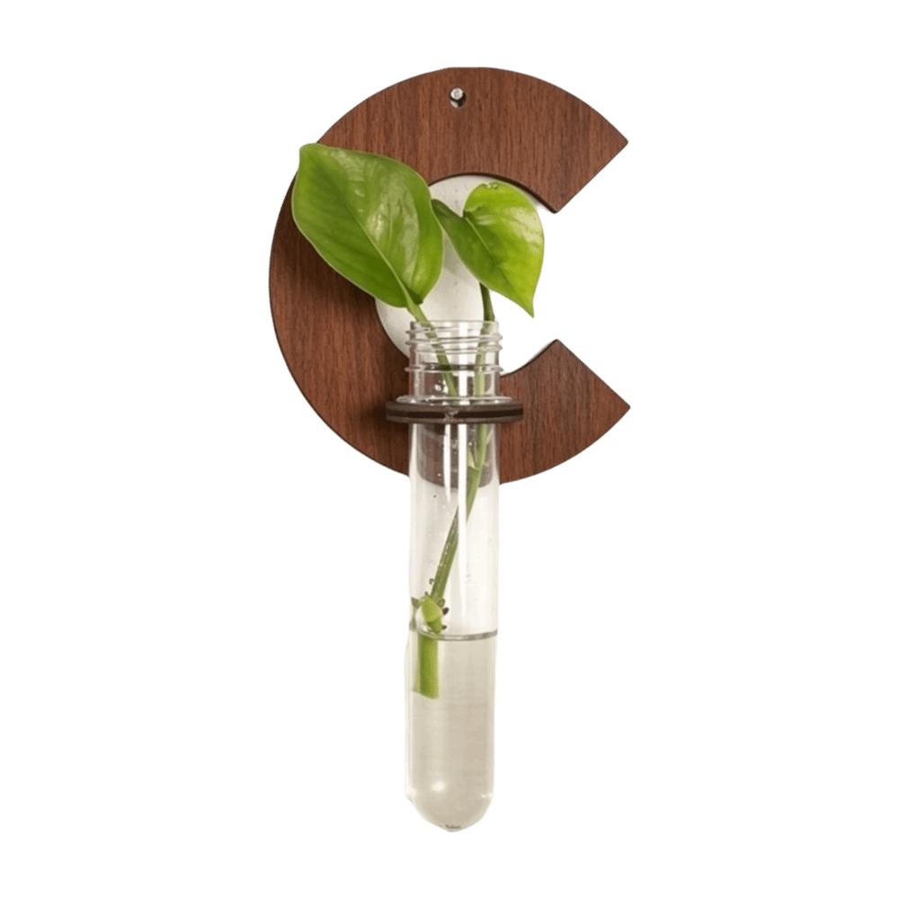 Flower Holder Wooden Hydroponic Planter Shelf A-Z Alphabet Vase Wall Decoration Home Ornaments Retro Flower Pot Indoor Garden