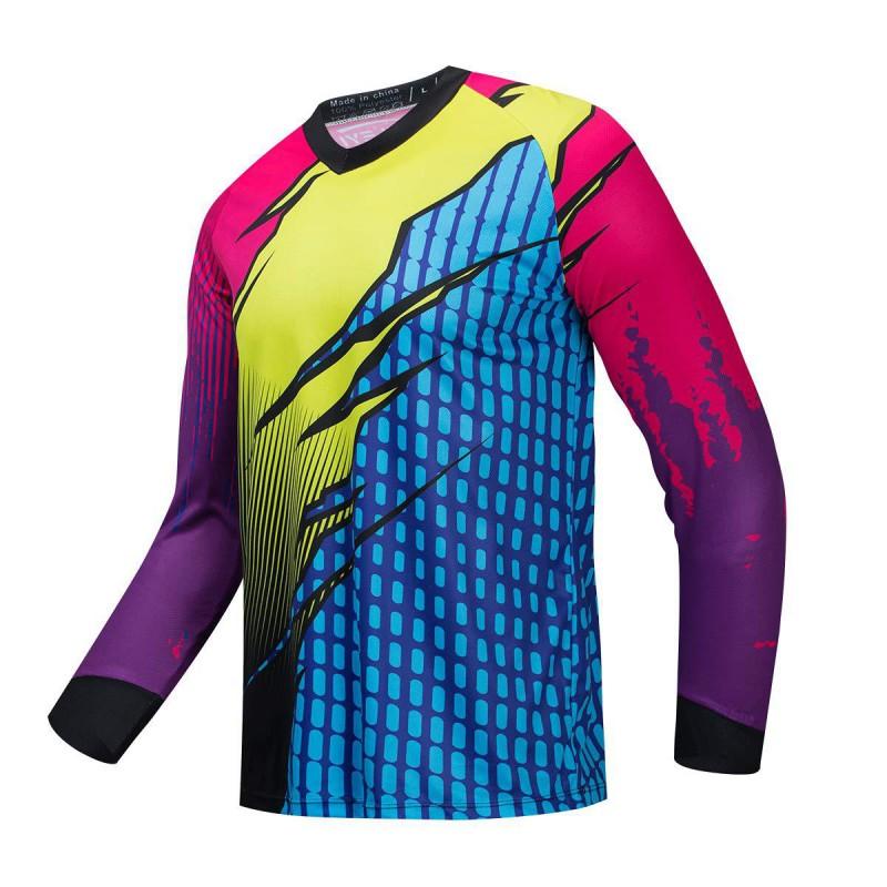 Men Women Cycling Jersey Long Sleeve Quick Dry UV Protection Mountain Bike Downhill Racing Shirt
