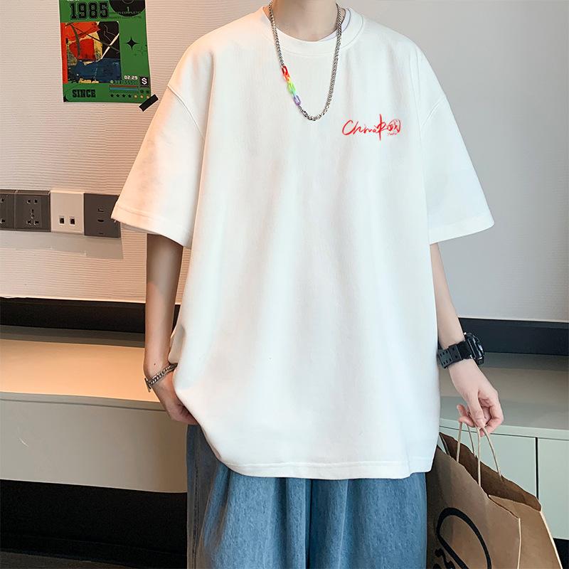 Men Short Sleeve Print Cotton T Shirt Summer Tops