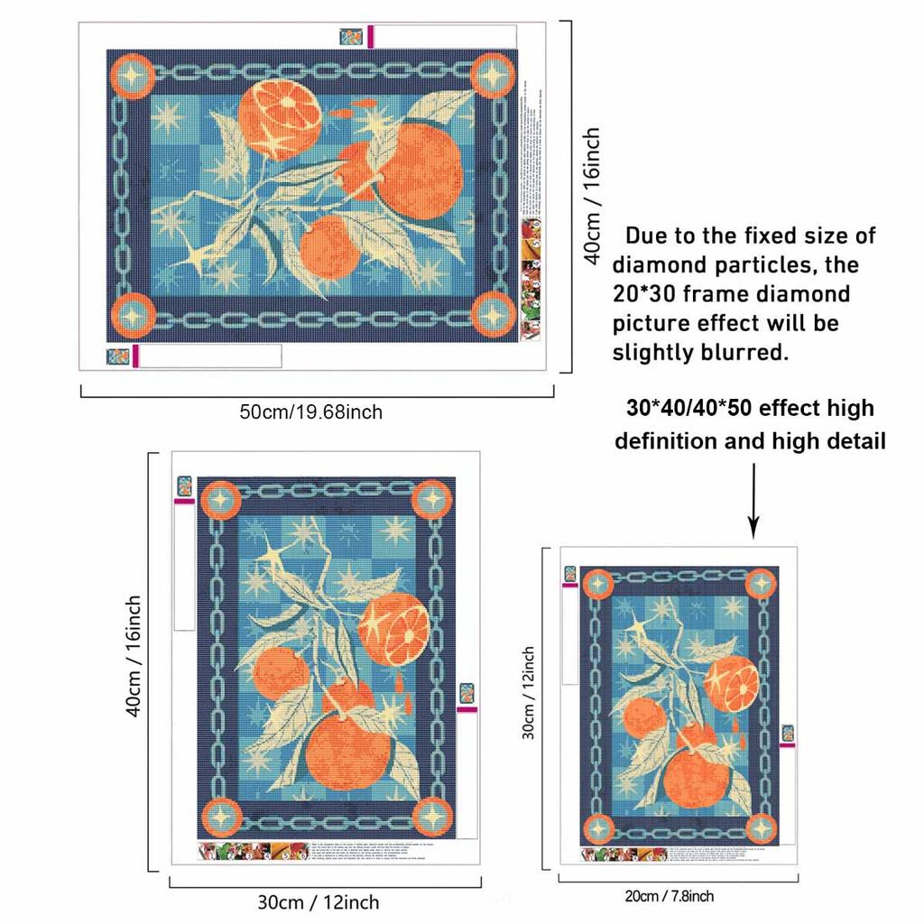 5D Diamond Painting Orange Full Drill Rhinestone Embroidery Cross Stitch Kits for Adults Home Decor Wall Art Gift