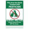 GLOBLELAND This Area Has Been Treated with Please Keep All Pets Off The Grass Sign, 10x12 Inches 35 Mil Aluminum Grass Yard Sign, UV Protected and