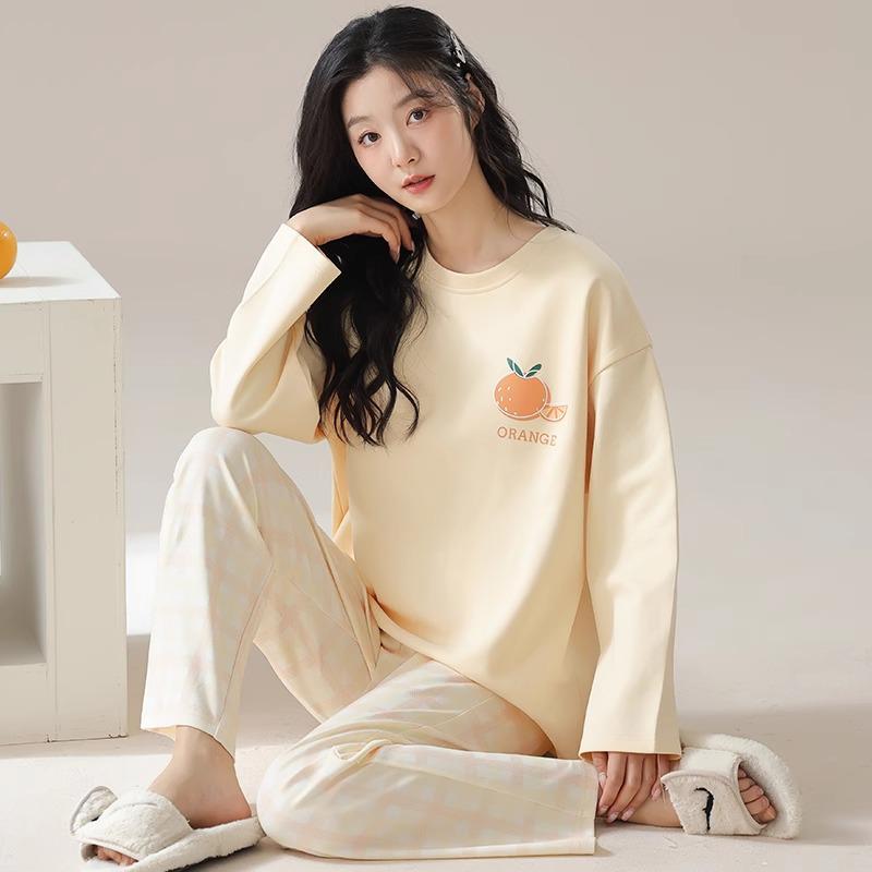Women's Autumn/Winter Pajama Set: Cute, Girlish Long-Sleeve, Loose, Casual Homewear
