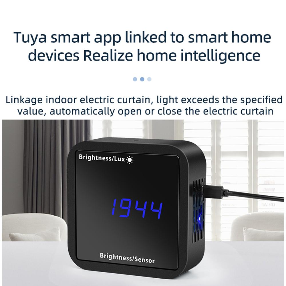 Tuya WIFI Intelligent Light Detector Temperature & Humidity Sensor with LED Display Support APP