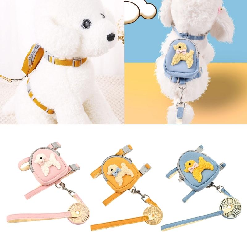 Dog Harness Backpack Dog Backpack Harness with Leash Cat Harness Puppy Harness Backpack Dog Harness and Leash no pulls
