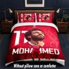 Mohamed Salah Design Bett Bettwäsche-Set 1 Bettbezug + 2 Kissenbezüge Weich Atmungsaktiv Haushalt Bettwäsche