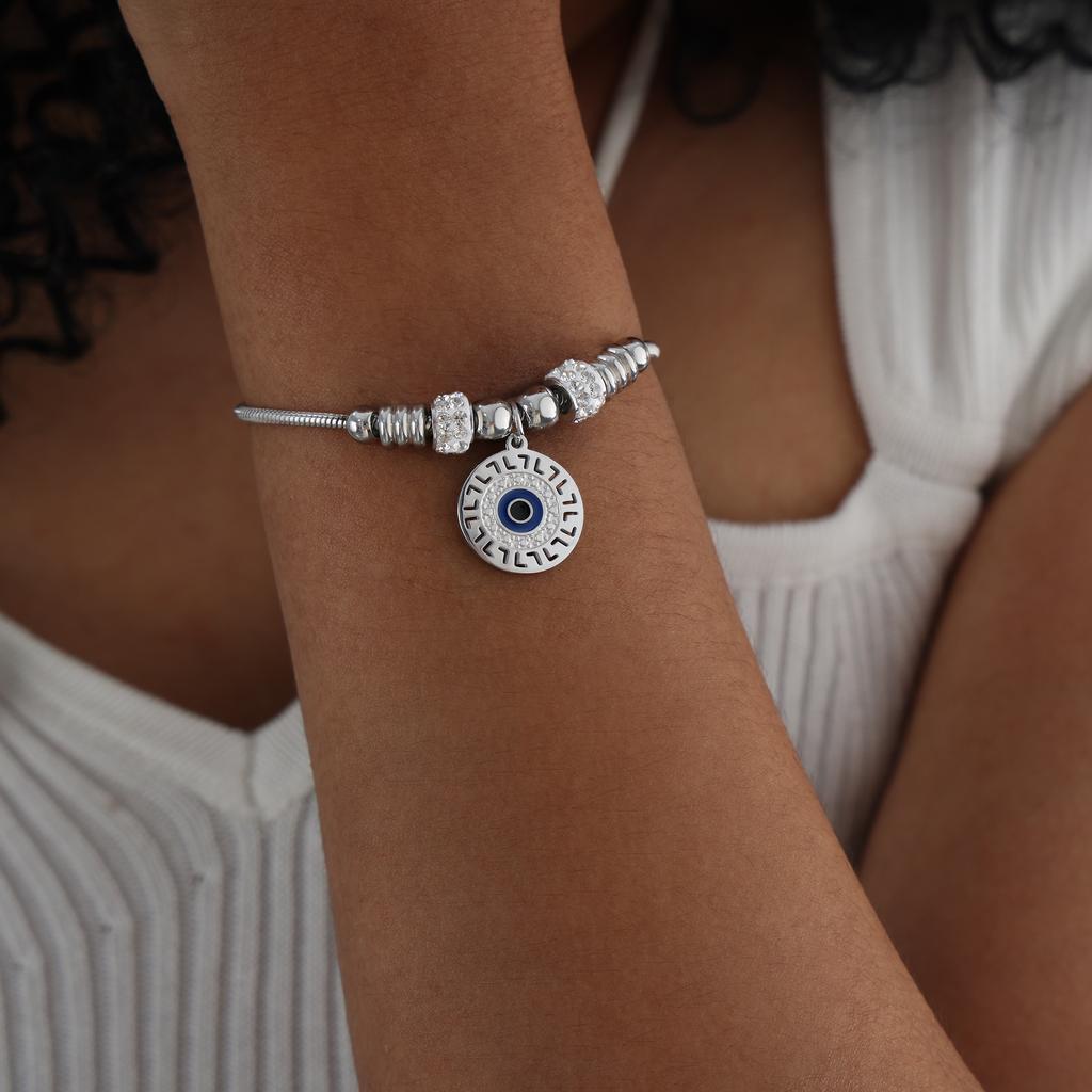 Chinesischer Antikstil Zirkon Armband Wasserdichtes und Nicht verblassendes Armband Nischenpersönlichkeit Retro Übertriebenes Anhängerarmband