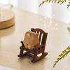 Solid Wood Hand Carved Bear Figurines Mini Bear Ornaments Small Chair Ornaments  Table Decorate