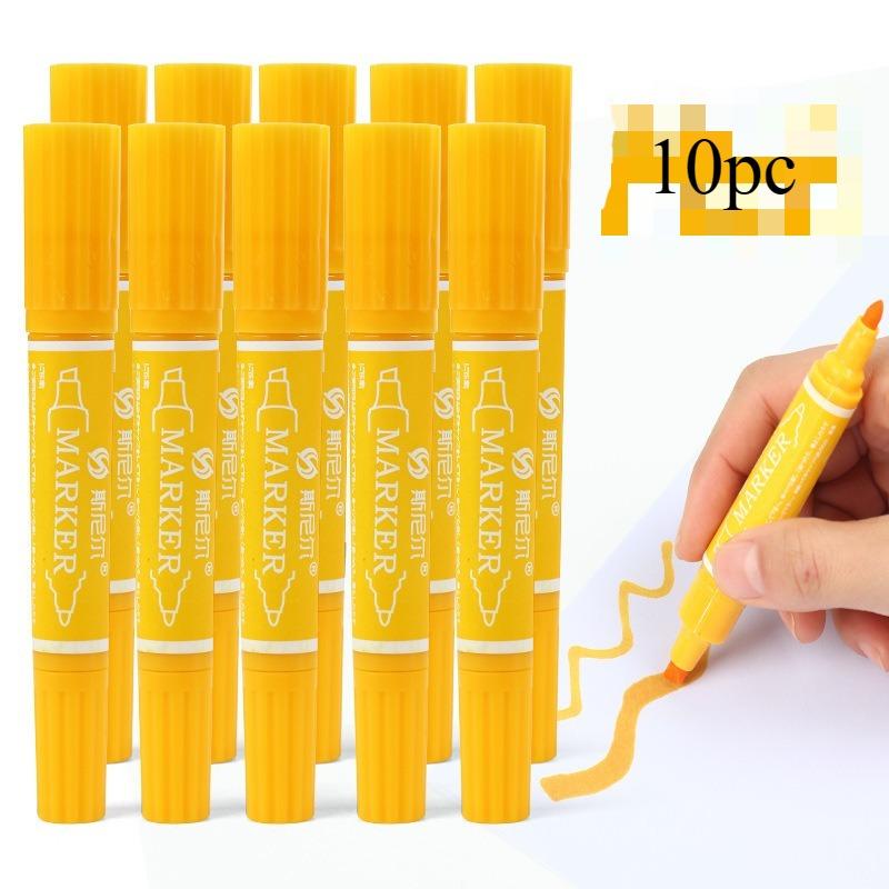 10pcs/set Twin Tip Colored Permanent Art Markers Pens Fine Point Waterproof Oily Black Ink Sketchbook Painting School Supplies