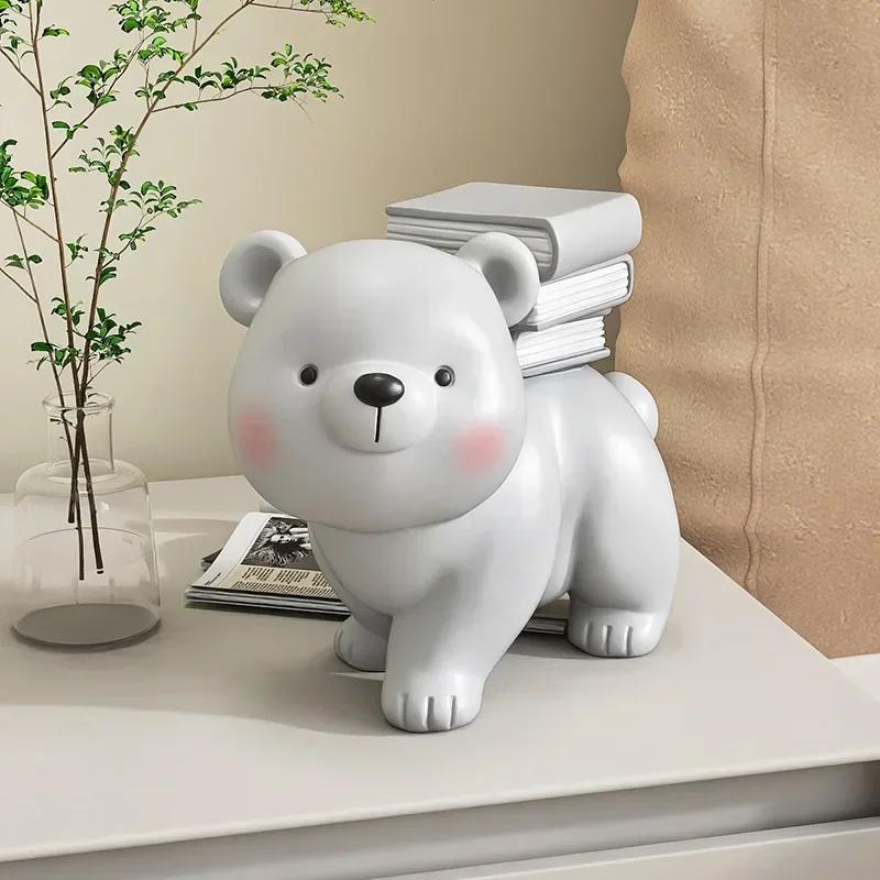 Bear Floor Ornaments Living Room TV Cabinet Sofa Side Coffee Table Tray Decorations Light Luxury Living Room Decoration