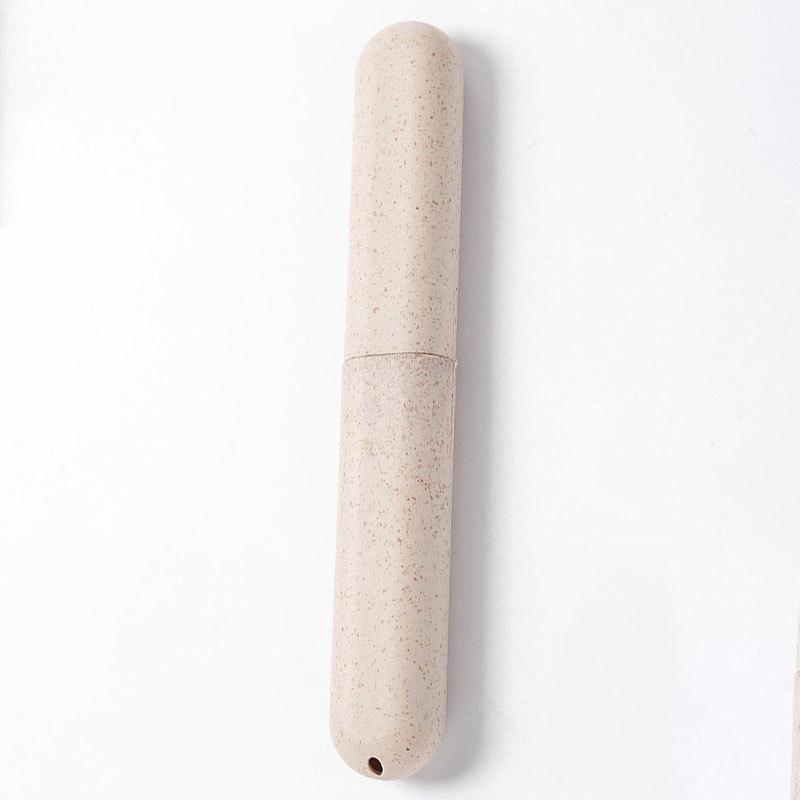 Nordic Style Wheat Straw Travel Toothbrush Case – Portable Storage Box