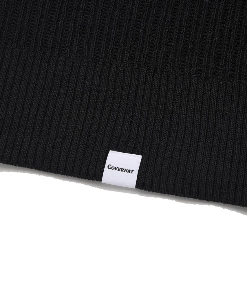 COVERNAT Crochet Collar Half Knit Black