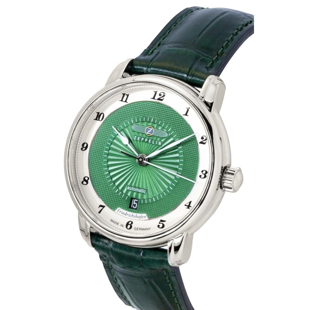 Zeppelin Friedrichshafen Leather Strap Green Dial Automatic 85562 Men's Watch