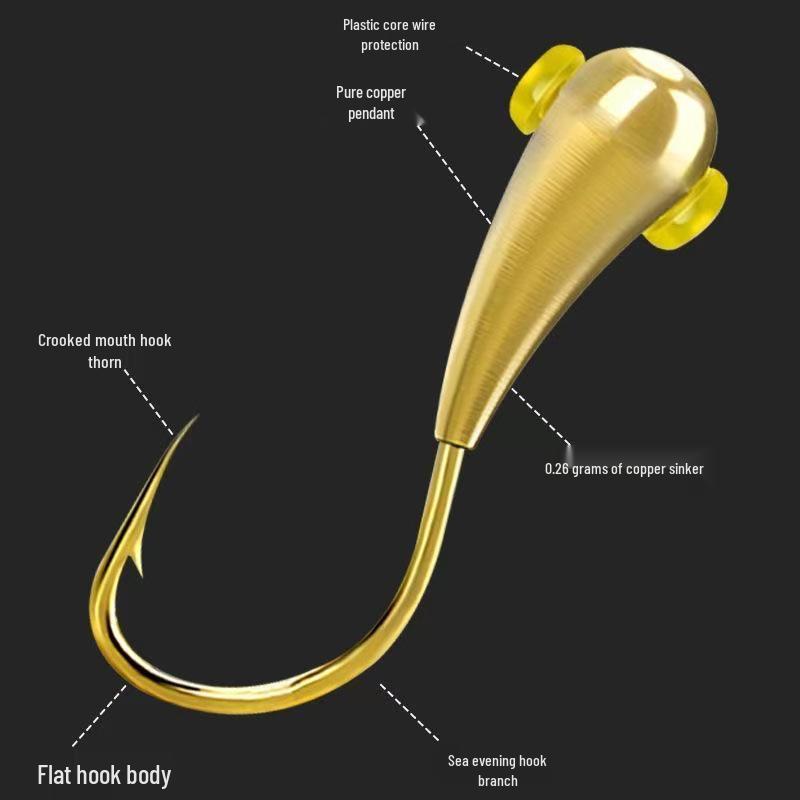 Enhanced Quick Attack Fishing Hook with Improved Lead Head Lure for Mandarin Fish and Bass