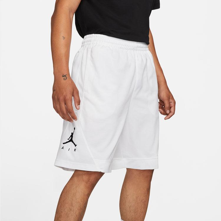 Air Jordan Rise Pánské basketbalové šortky z rychleschnoucí pleteniny s potiskem pruhovaného trojúhelníkového loga Bílé BV5265-100