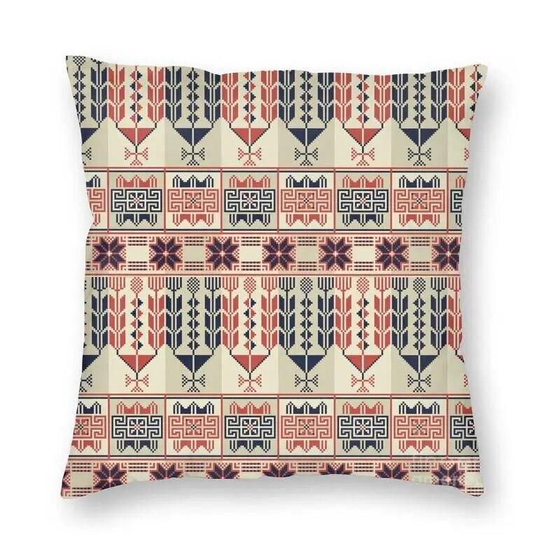 

Палестинская вышивка Чехлы для подушек с абстрактным орнаментом и бархатным роскошным диваном Домашняя подушка 45x45cm