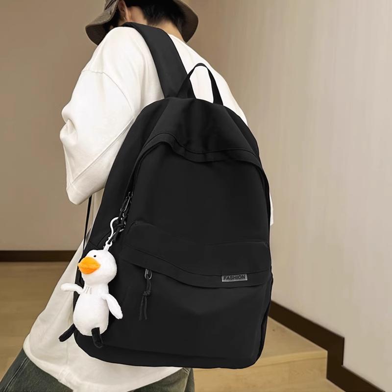Waterproof Backpack Minimalist Large Capacity Casual School Bag Travel Daypack for Men Women Students Black