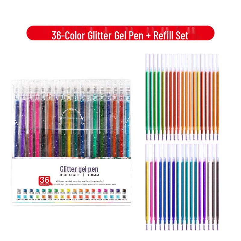 Colorful Glitter Gel Pens for Creative Journaling and Art - Ideal for Students and Children
