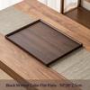 Multipurpose Rectangular Bamboo Serving Tray Walnut Color Solid Wooden Tray for Fruit Snack Jewelry Display Decor