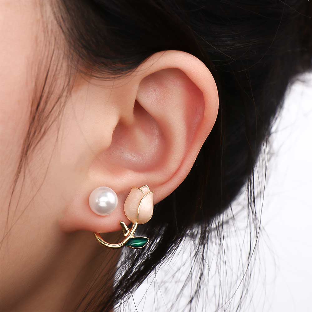 Pearls Jewelry Accessories Flower Ear Studs Pearl Ear Hook Women Pearl Studs Tulip Earrings