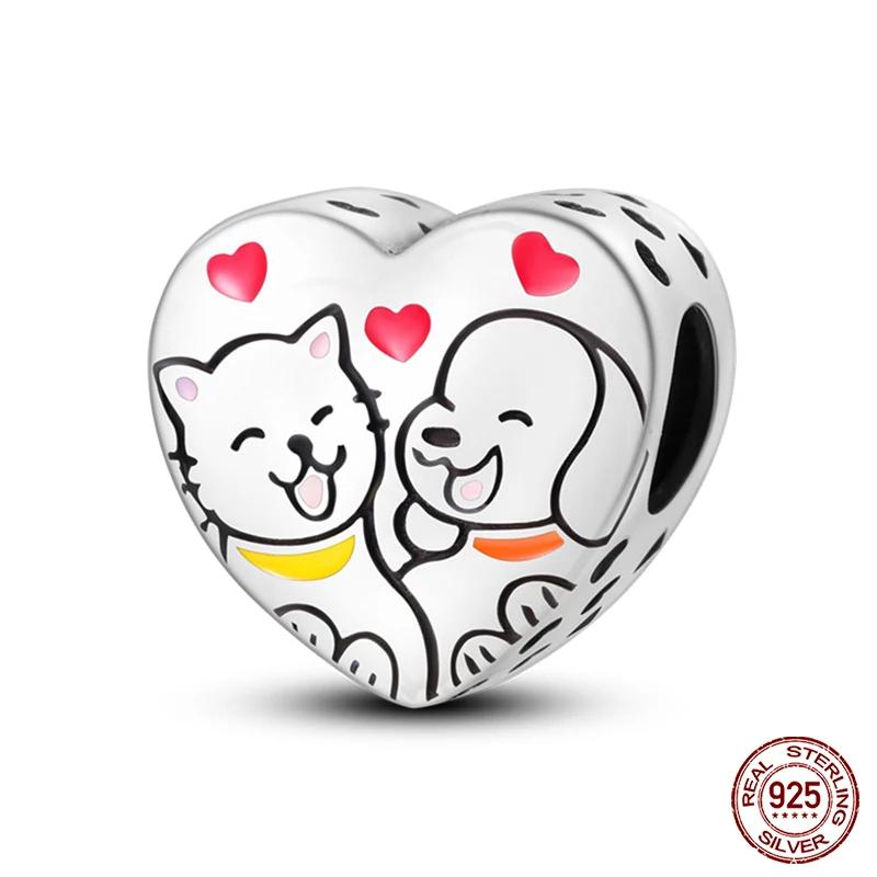 S100% Copper Heart Shaped Warm Family Charm Beads Fit Pan Original Bracelets Fine Diy Jewelry Gifts