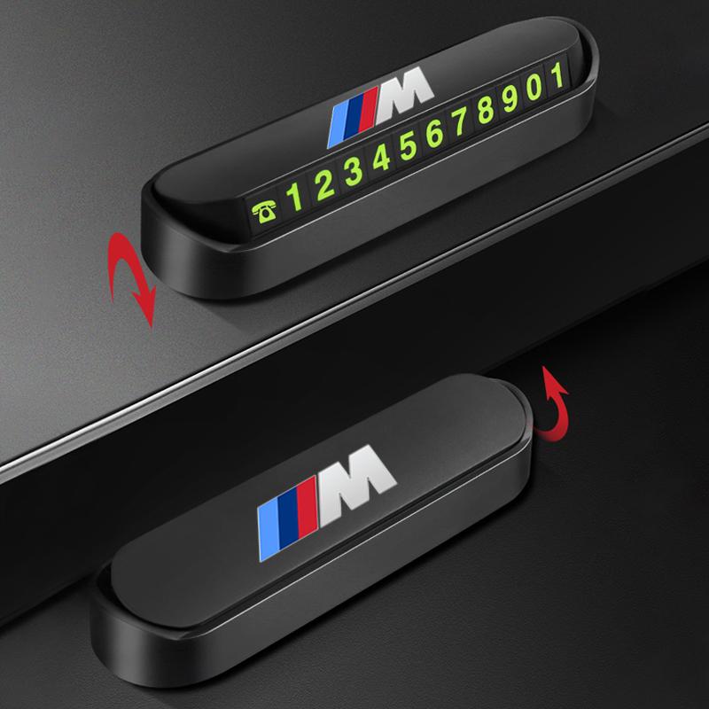 XWQP2 For BMW Car Temporary Stop Sign Parking Card Telephone Number Card Plate For BMW M Power Performance M3 M5 X1 X3 X5