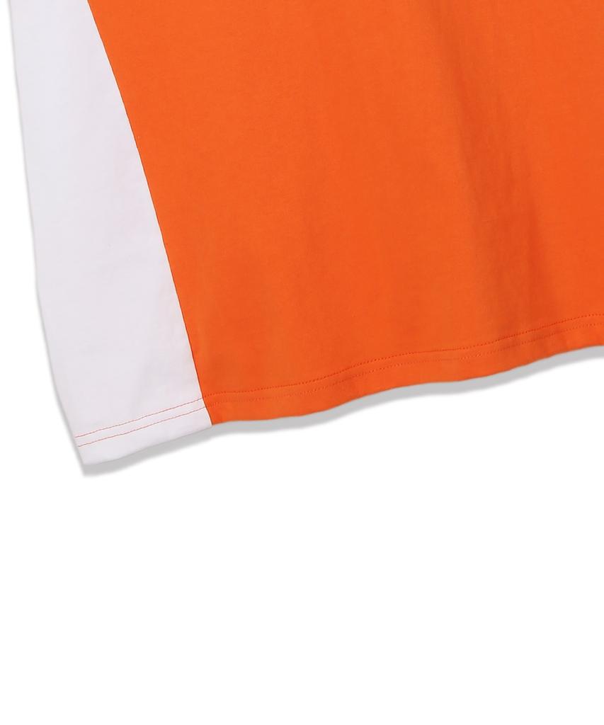 VANNWORKS Sporty Blockcore V-Neck Short Sleeve T-Shirt (Vs0033) Orange