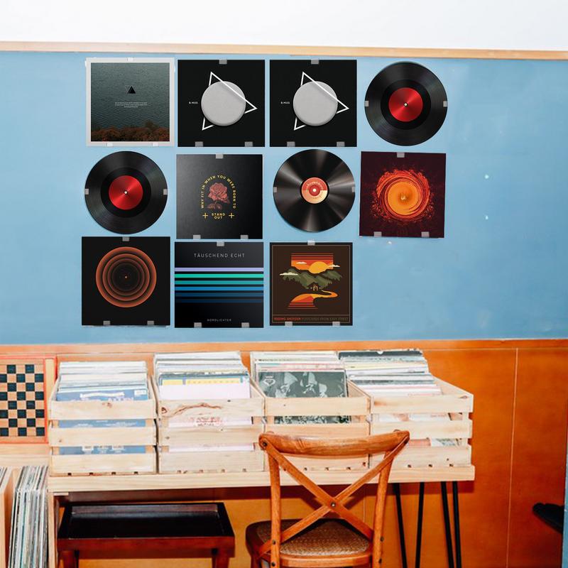 10pcs  Vinyl Record Wall Mount Holder Clear Acrylic Shelf for Vinyl Record Display Acrylic Floating Shelves for Kids Room