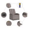 Electric Massage Chair Taupe Fabric