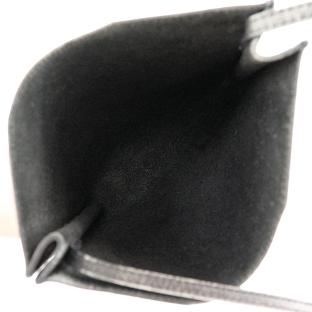 HERMES omenito Shoulder Bag Pochette black Calfskin unisex Used