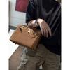 Wildleder einzelne Schulter Crossbody Damenhandtasche Echtleder Damen Tasche Klassisches Korn Poliert Retro Tasche Damen