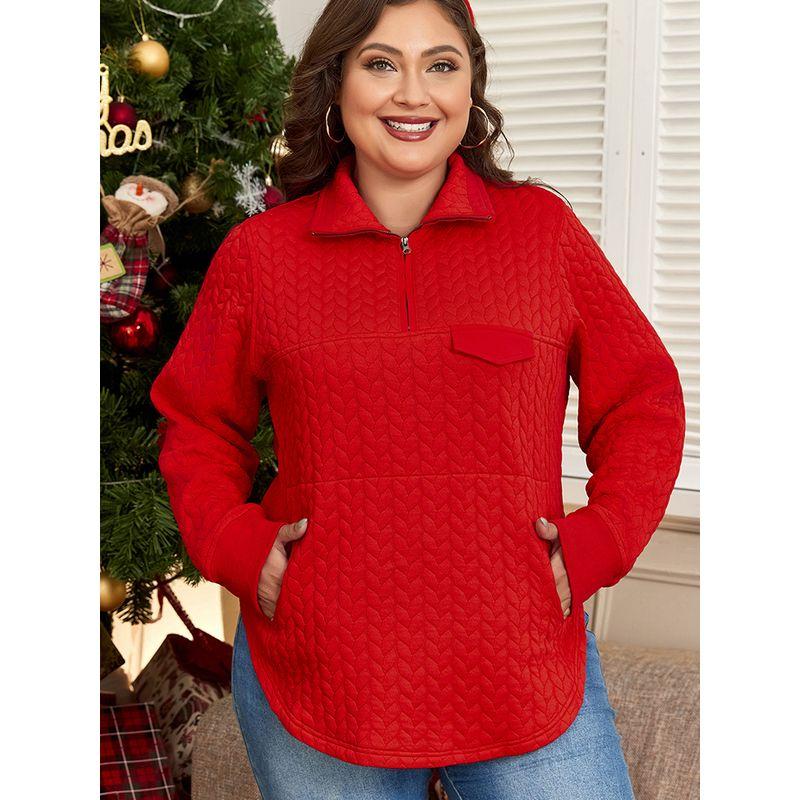 American Shiying Plus Size Half Zipper Pullover Knitwear Female 2025 Winter New Arrival Pure Color Hoodless Sweater Female