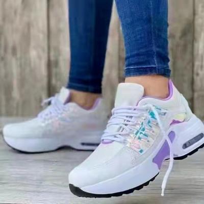 Women's Sneakers 2024 Spring New Fashion Breathable Lace Up Wedge Canvas Vulcanized Shoes Casual Mesh Sneakers Zapatilla Mujer