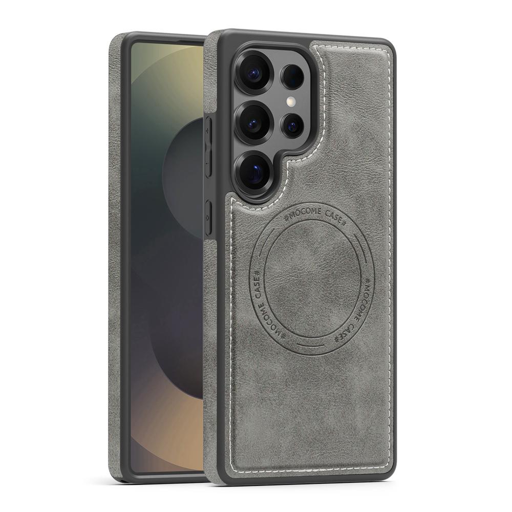 KEYSION Retro PU Leather Case for MagSafe for Samsung Galaxy S22 S23 S24 Ultra 5G S23+ S24 FE Magnetic Shockproof Phone Cover