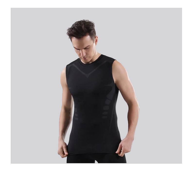 Men's Quick-Dry High-Elastic Sport Vest - Short-Sleeved Tight-Fit for Fitness, Basketball, and Running