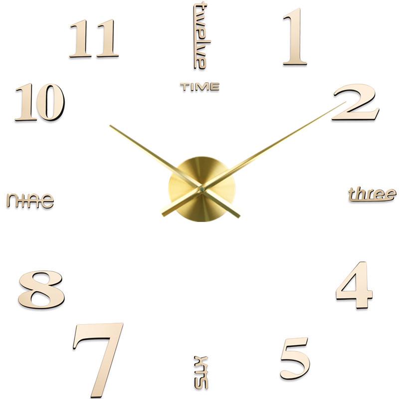 Acrylic 3D Digital Wall Clock, DIY Wall Sticker for Home & Living Room Decor