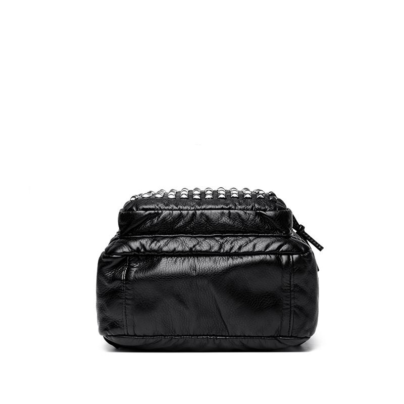 Fashion Rivet Soft Leather Women Backpacks Designer Large Capacity Girls School Bag  Female Bagpack Travel Bags
