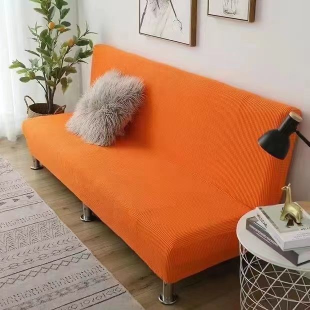 Jacquard-Sofa-Bettbezug, hochwertiger Polarfleece-Stoff, armloser Sofa-Bettbezug ohne Armlehne für Wohnzimmer, Stretch-Faltsofa