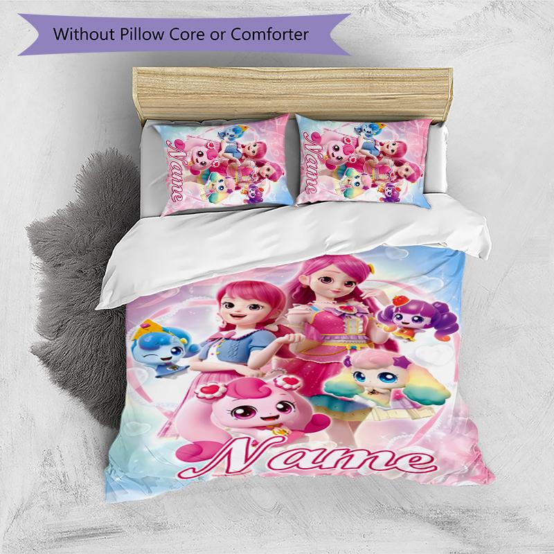 3pcs Custom Name Catch! Teenieping Bedding Set Duvet Cover Closure Includes 1 Duvet Cover & 2 Pillowcases for All Seasons Bedroom Decor