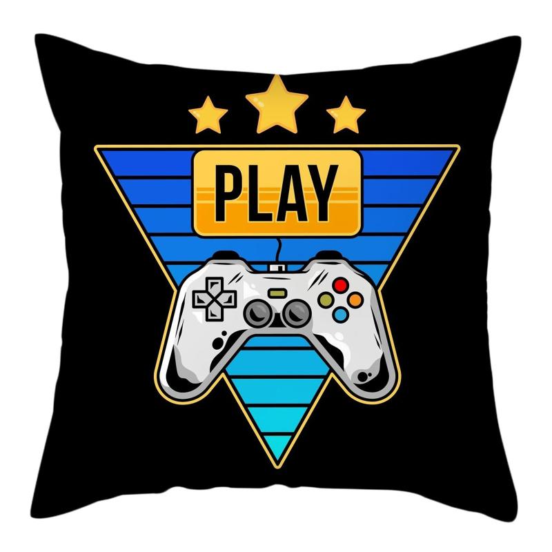 Home Decor Game  Cushion Cover R Gift Black Art Design  Console Button Pillow Case