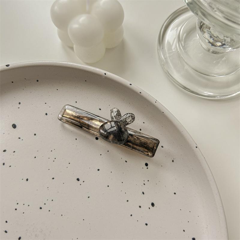 Sweet Acetate Rabbit Hairpin: Cute Duckbill Clip for Girls' Bangs - Japanese & Korean Style