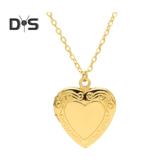 

Намисто-кулон із медальйоном із зображенням серця, фоторамка, намисто з пам’яттю про кохання, намисто з полірованого сплаву, регульована довжина, подарунок на День Святого Валентина в стилі ретро 4