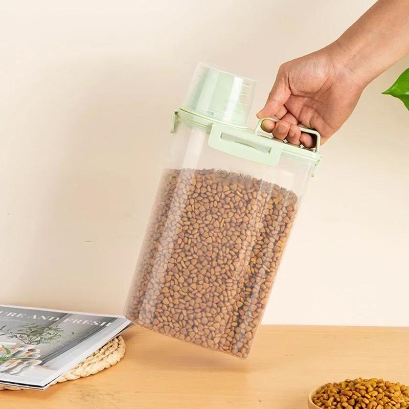 Airtight Sealing Pet Food Container Dog Food Box Cat Food Storage Feeder Bucket Feed Storage Barrel Pet Food Storage Supplies