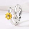 Huitan Exquisite Hände und Blumen Design Öffnungsringe Exquisite Liebe „immer bei Dir“ Accessoires Schick Süß Party Zirkonia Heiß